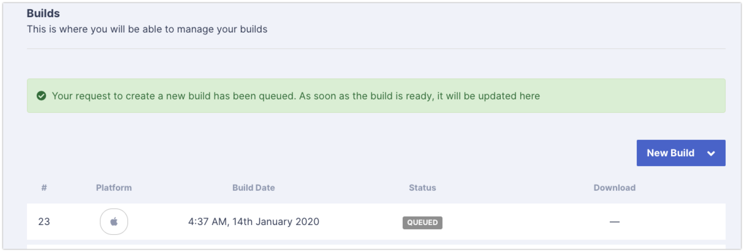 App Titan IOS Build Queued
