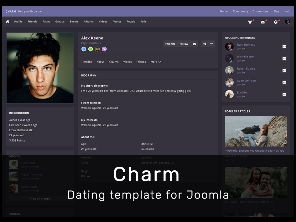 Charm Template & EasySocial 2.1.8