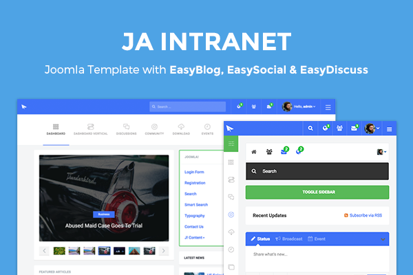 JA Intranet featuring EasySocial, EasyDiscuss and EasyBlog