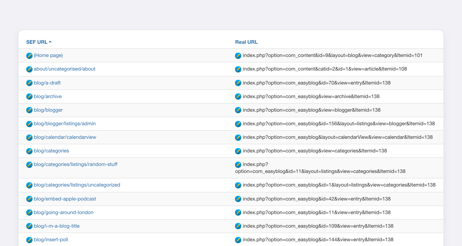EasyBlog JoomSEF Integrations Screenshot