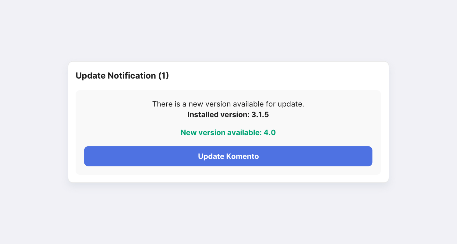 Komento Single Click Updater